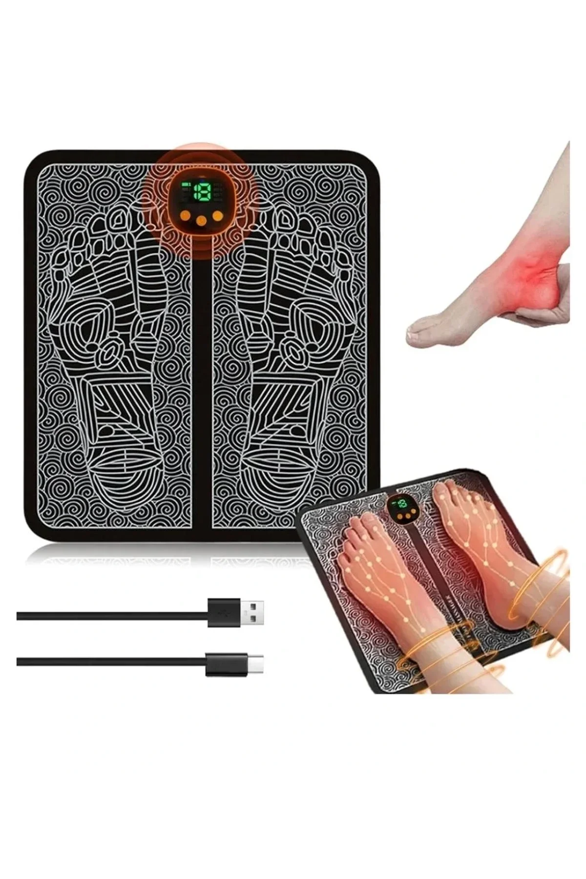 Six Pad Ve Ayak Tens Cihazı | Dijital Ekran | Ayak Tens Pedi | Elektrot Pedli | Şarjlı Kas Uyarım Ci - Just Cheap Store Görsel 3