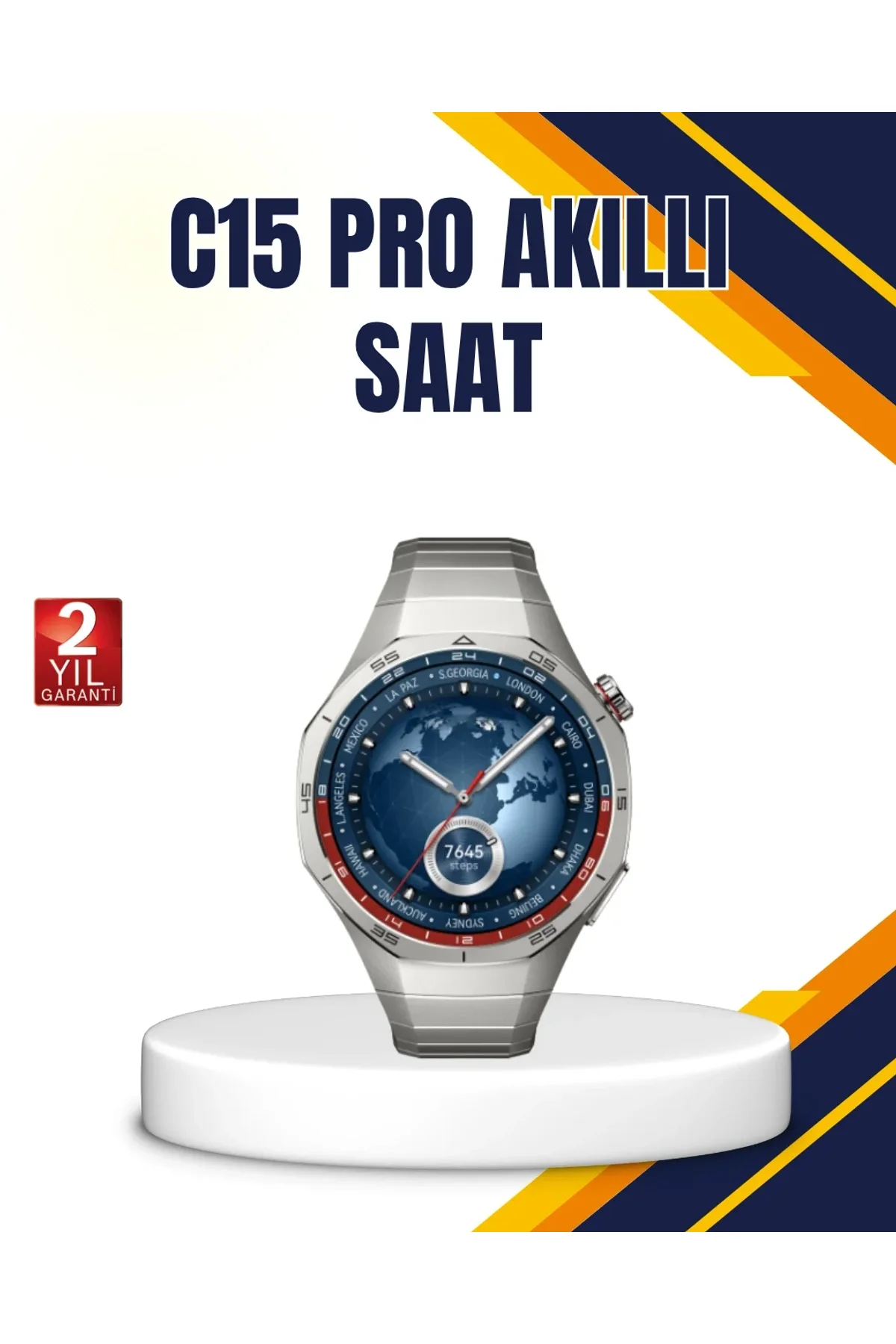 Gümüş Akıllı Saat 46mm Kasa - Just Cheap Store Görsel 2