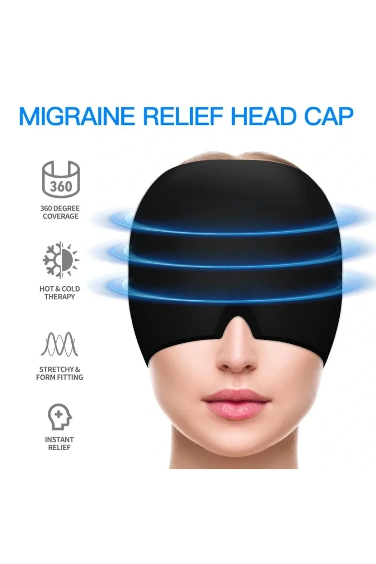 Migren Soğuk-sıcak Kompres Maske | Baş Ağrısı Ve Stres Gidermeye Yardımcı Jel Maske - Just Cheap Store Görsel 2