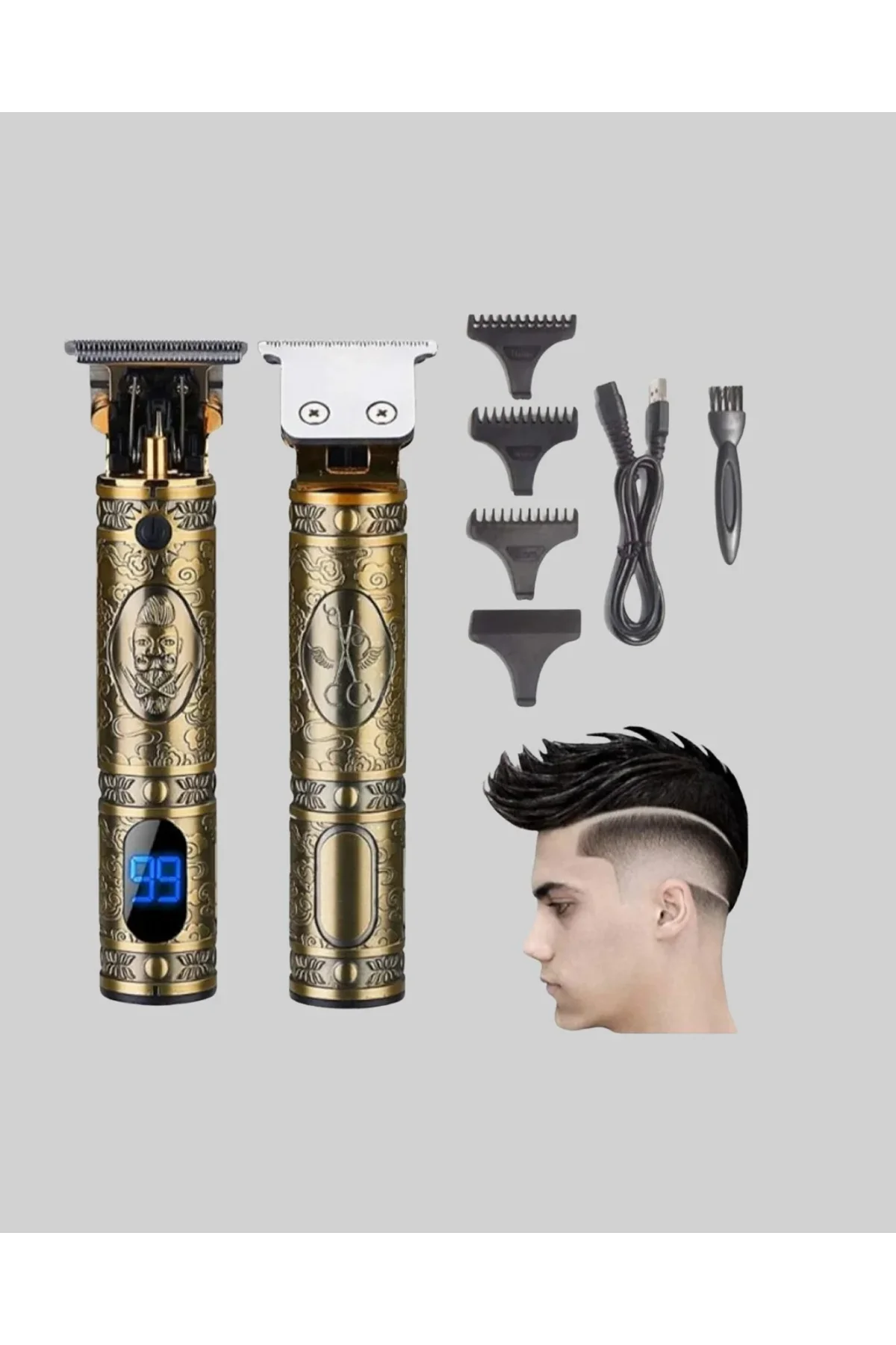 0.1 Mm Hassas Kesim Tıraş Makinesi Şarjlı Metal Gövde - Just Cheap Store Görsel 5