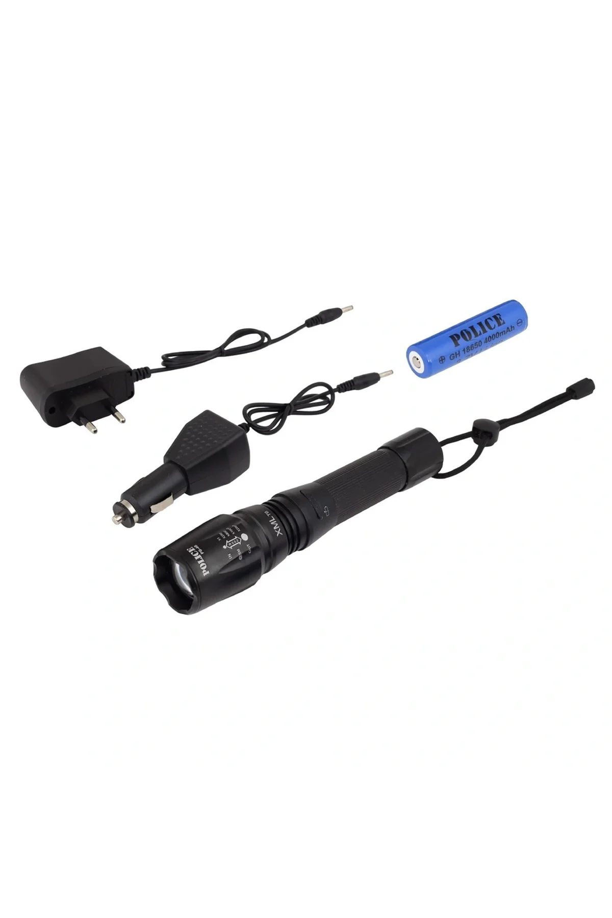 Ps-46 Xml-t6 Led El Feneri İle 500 Metreye Kadar Aydınlatma Sağlayın 5 Modlu Çalışma, 18650 Pil Ve K