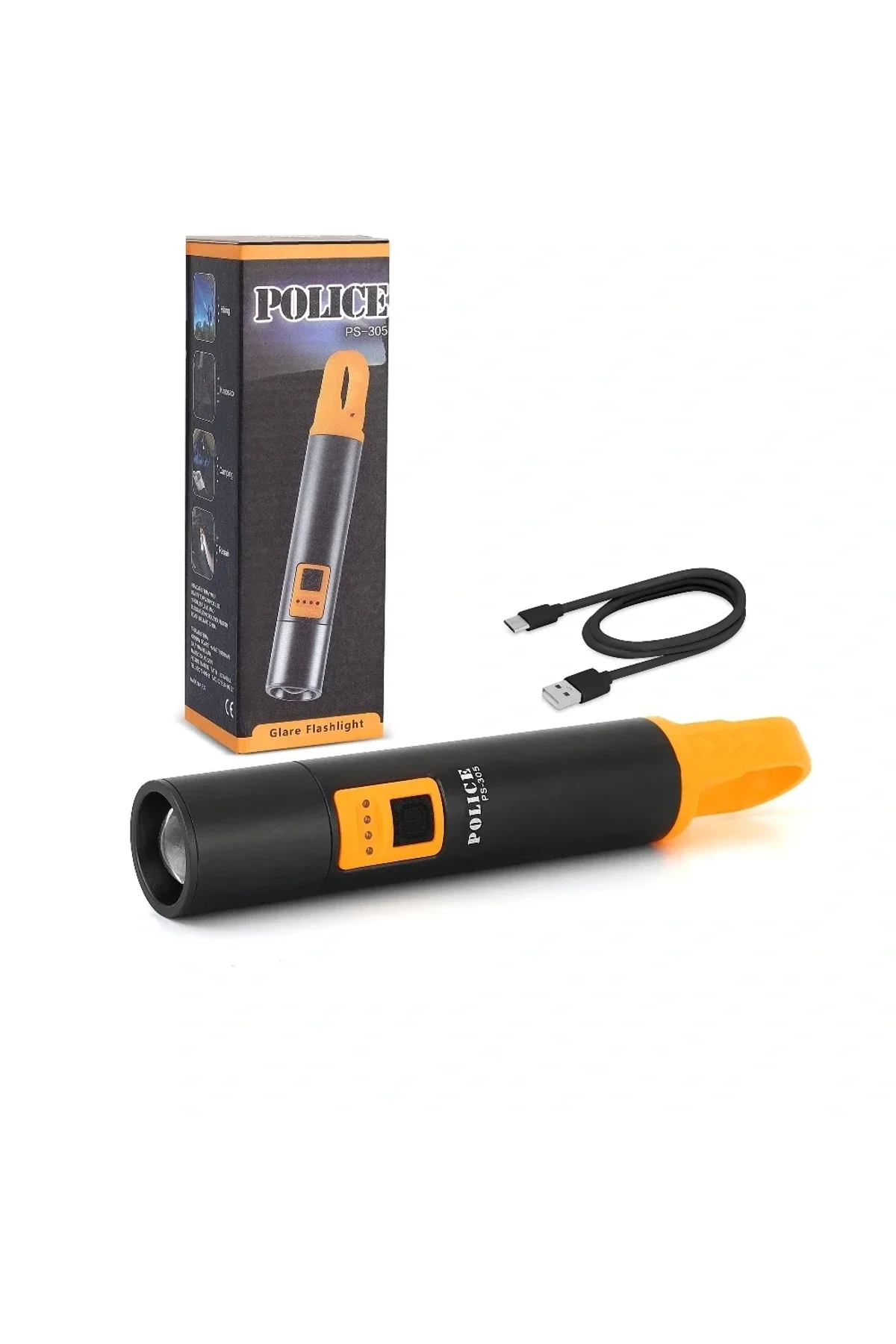 Ps-305 Şarjlı Göstergeli Askılı Zoomlu Tamirci El Feneri - Just Cheap Store Görsel 2