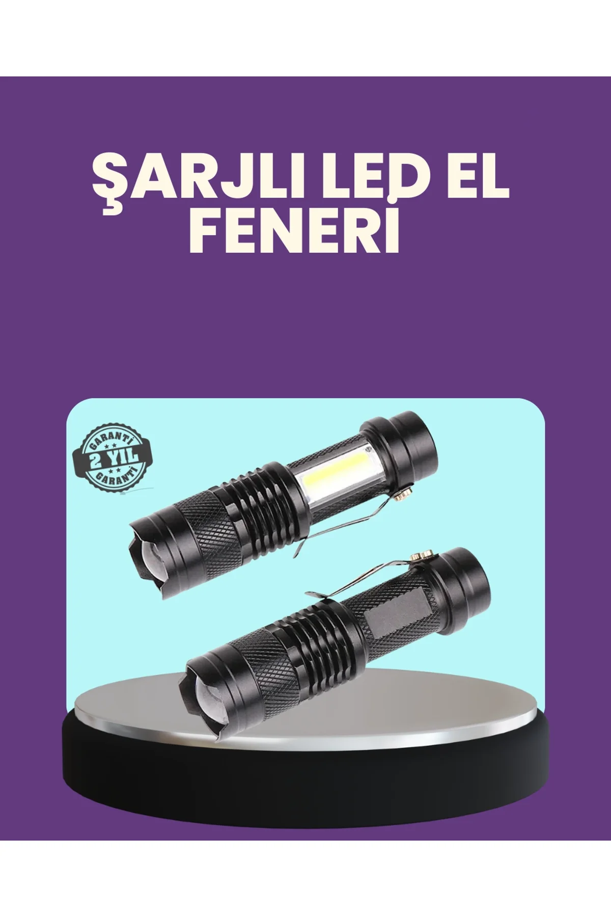 Suya Dayanıklı 4 Modlu Mini Led El Feneri