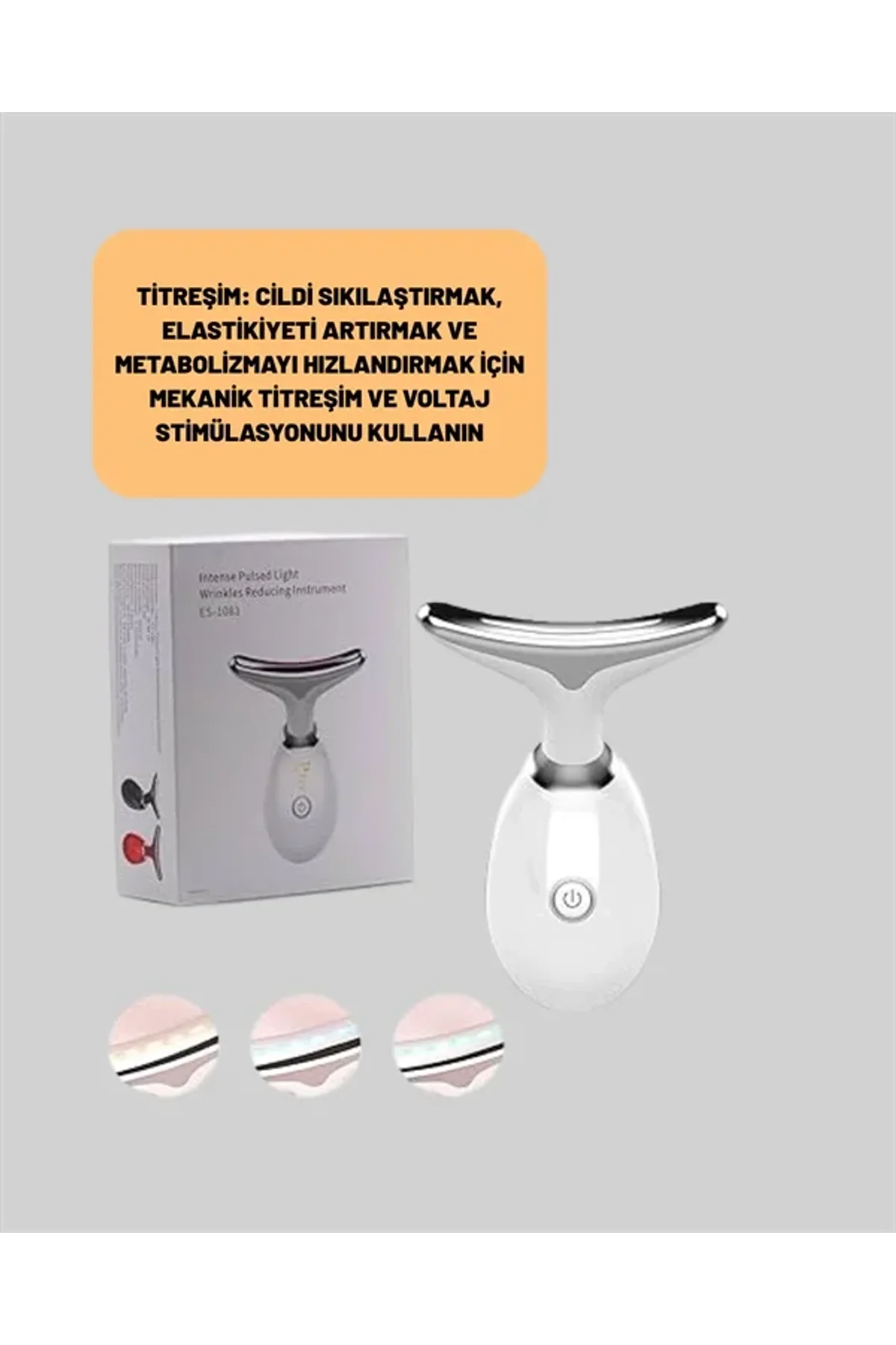 Cilt Yenileyici Şarjlı Güzellik Aleti – Pozitif/negatif İyon, Titreşimli Masaj Ve Kırmızı-mavi-yeşil - Just Cheap Store Görsel 4