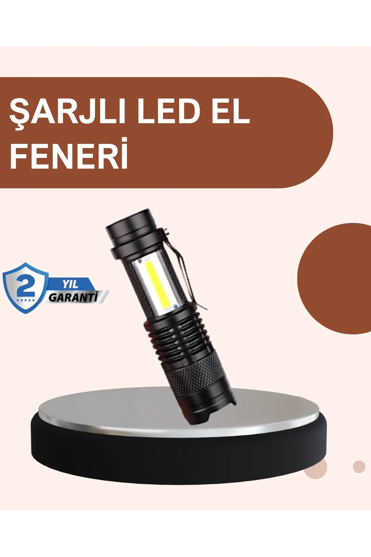 Alüminyum Gövdeli 2000 Lümen Güçlü Led El Feneri - Just Cheap Store Görsel 2