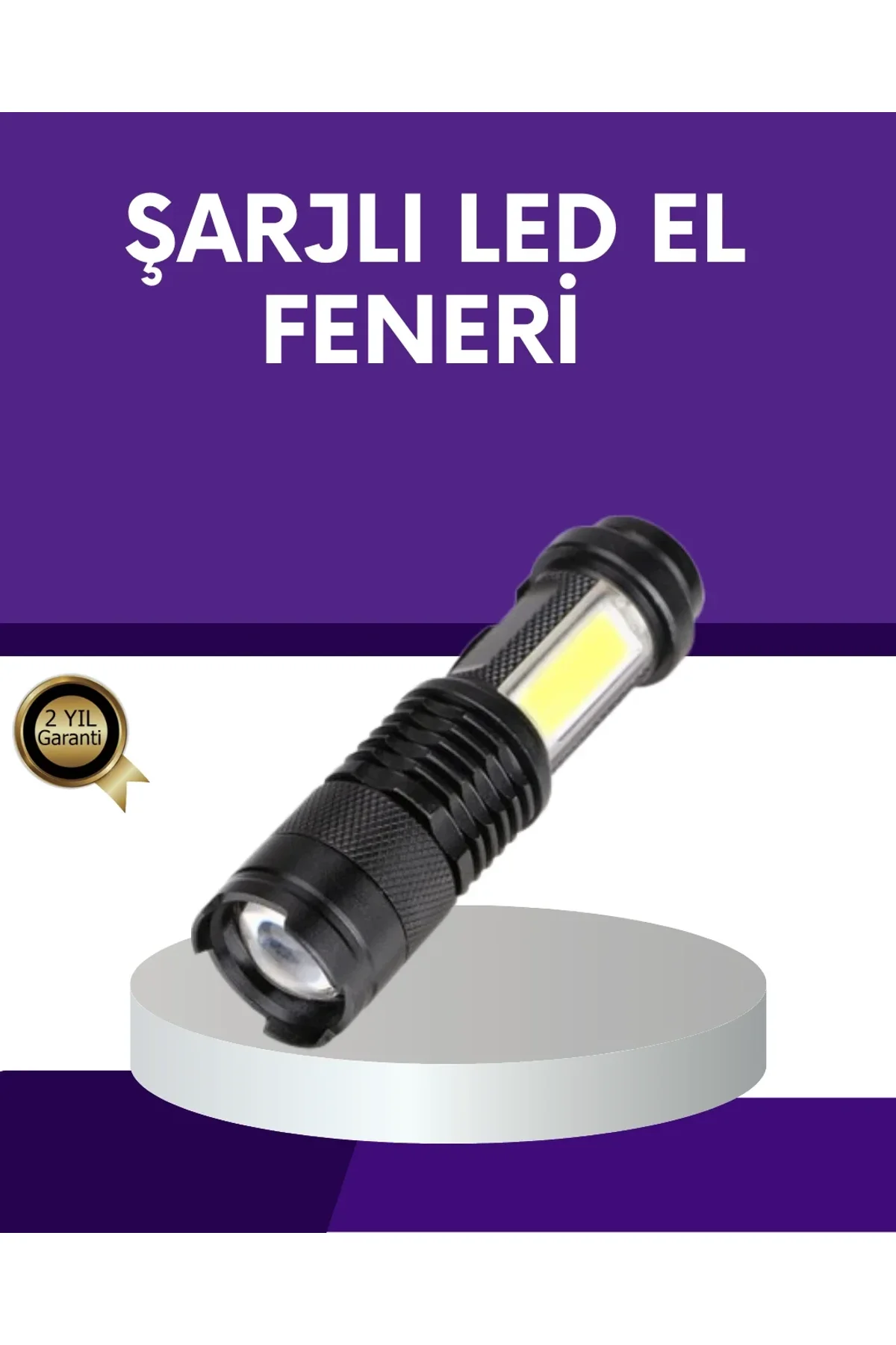 Şarjlı Mini Led El Feneri 2000 Lümen Su Geçirmez - Just Cheap Store Görsel 2