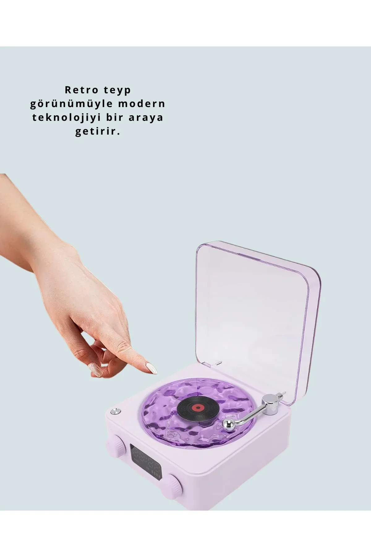 Retro Bluetooth Hoparlör Mor - Just Cheap Store Görsel 4
