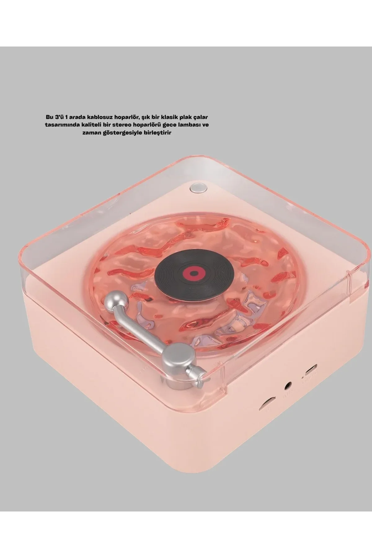 Retro Bluetooth Hoparlör Pembe - Just Cheap Store Görsel 4