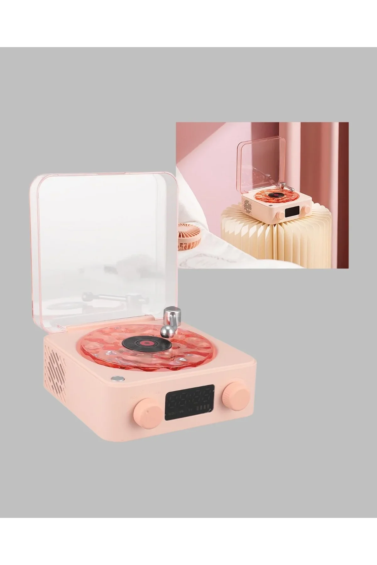 Retro Bluetooth Hoparlör Pembe - Just Cheap Store Görsel 5