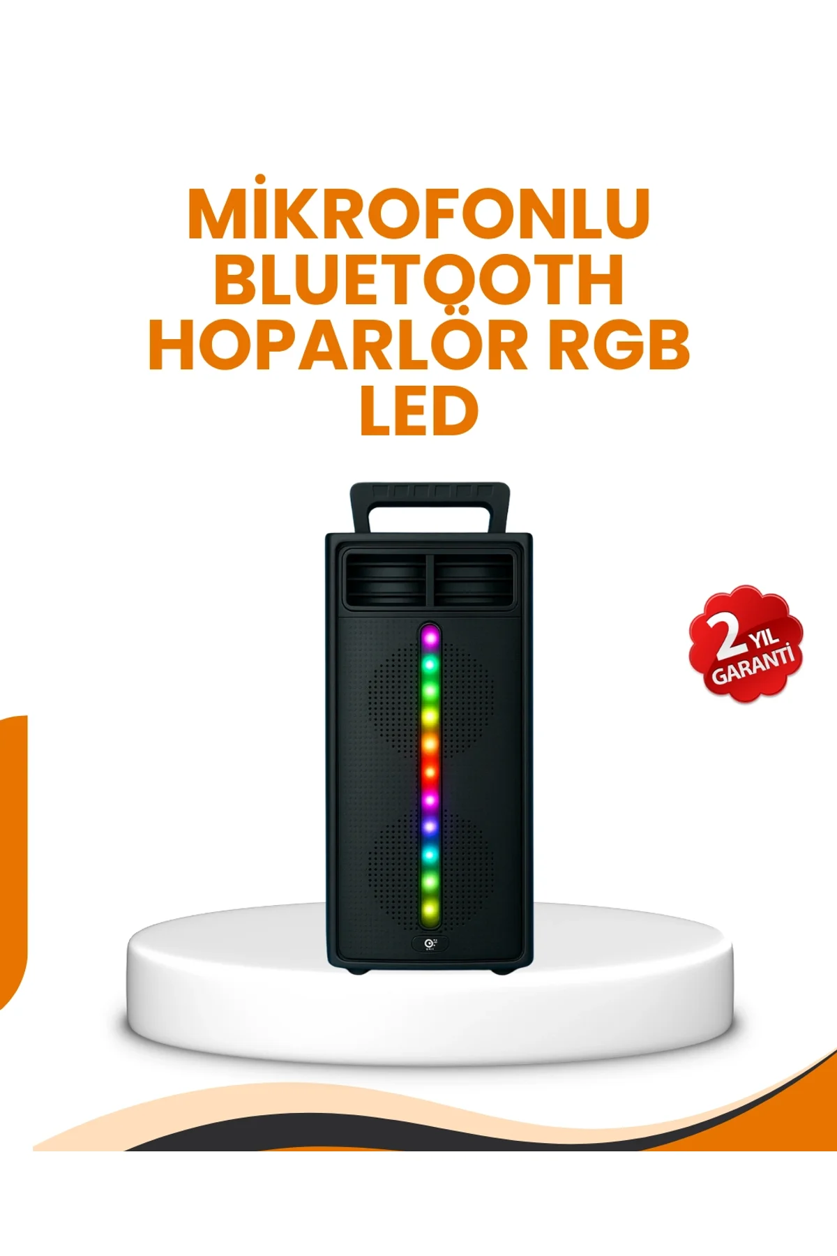 Bluetooth Işıklı Hoparlör – 2x5w Güç | Usb + Tf Kart + Fm Radyo | Siyah Renk
