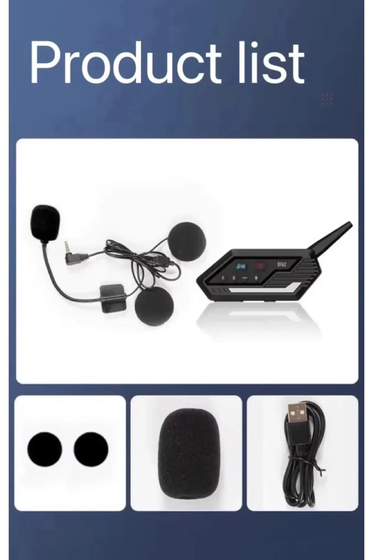 Bt62 Motosiklet Kask Kulaklığı Bluetooth Intercom 2 Intercom Bağlantılı - Just Cheap Store Görsel 4