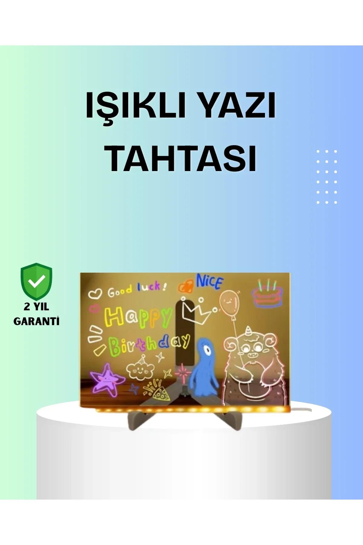 Yaratıcı Çizim Ve Mesajlar İçin Led Işıklı Renkli Tahta - Just Cheap Store Görsel 2
