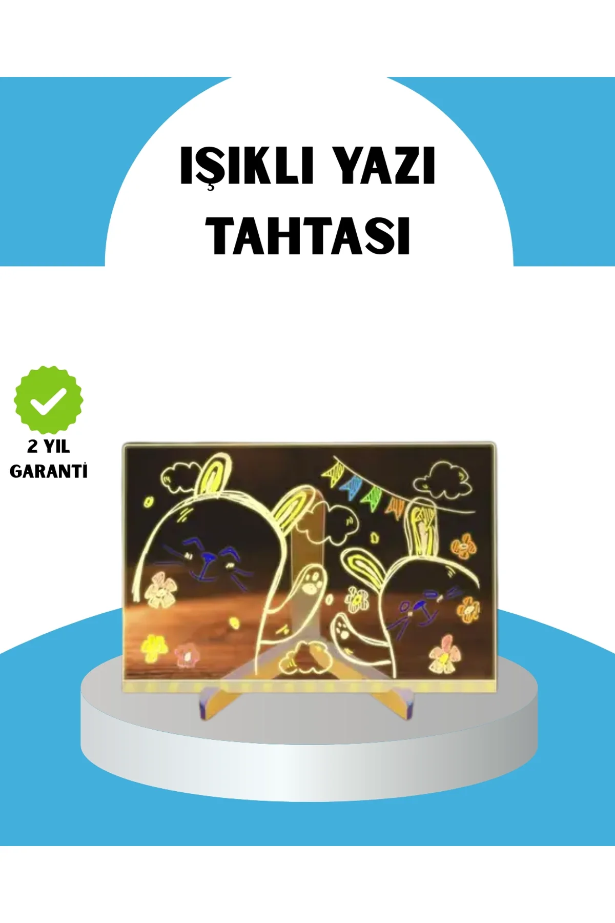Silinebilir Led Mesaj Tahtası 7 Renkli Kalem Dahil