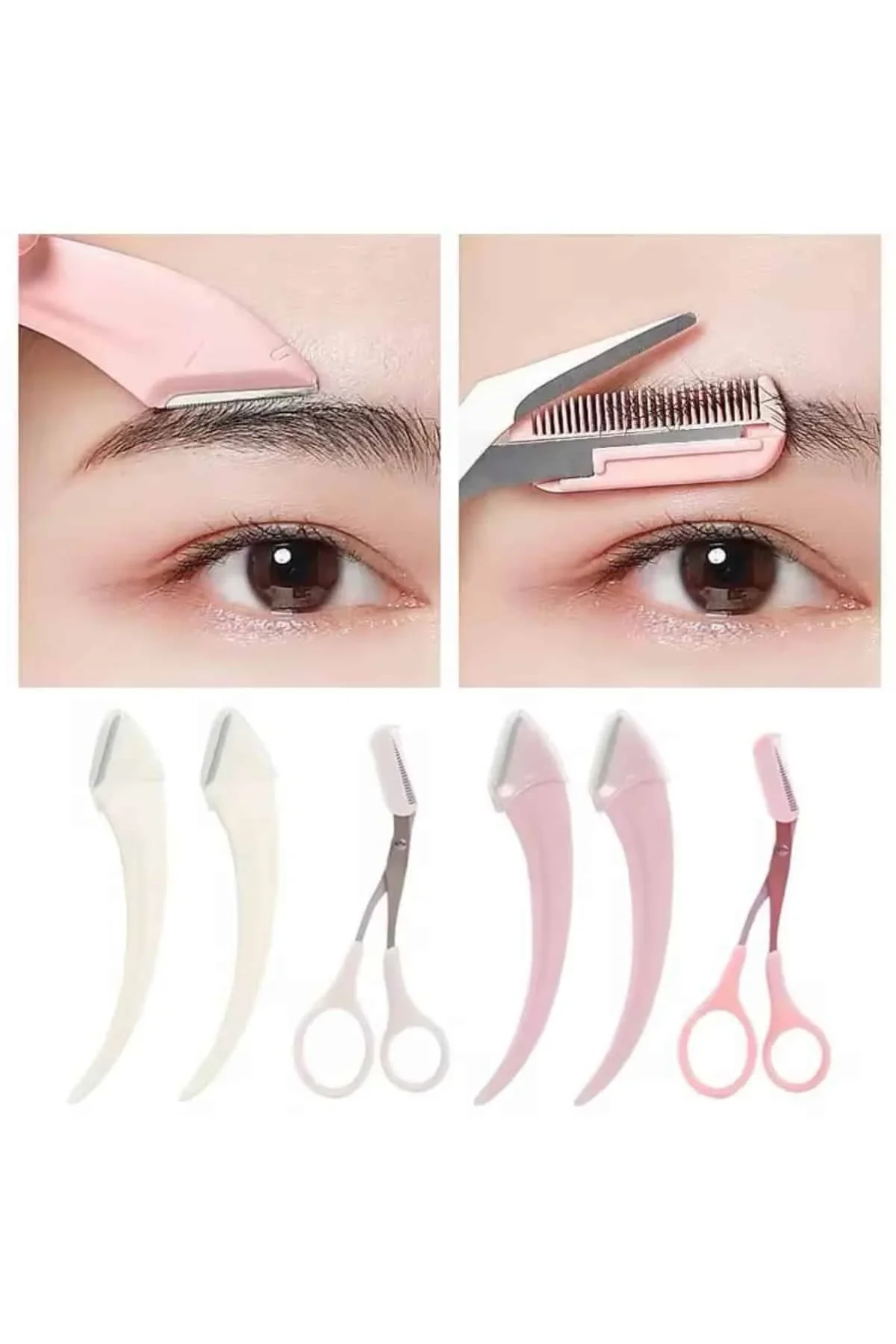 Taraklı Kaş Bıyık Makası Ve Kaş Ustura Seti Kaş Bıyık Tüy Alma Epilasyon Aleti 2'li Set - Just Cheap Store Görsel 5