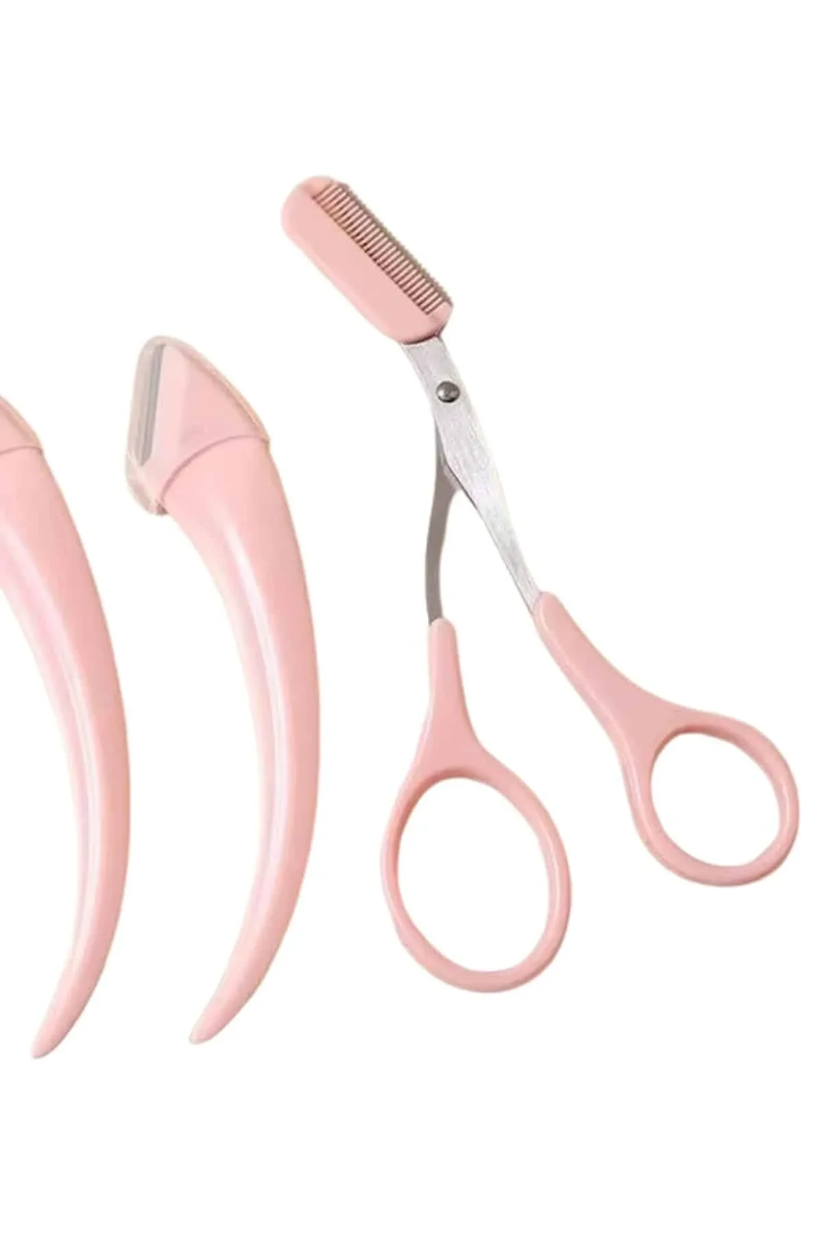 Taraklı Kaş Bıyık Makası Ve Kaş Ustura Seti Kaş Bıyık Tüy Alma Epilasyon Aleti 2'li Set - Just Cheap Store Görsel 4