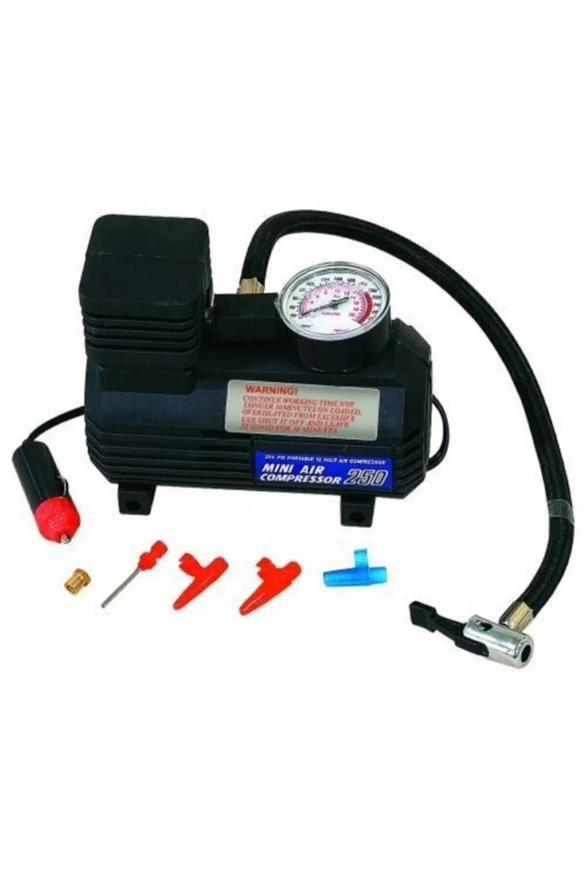 Araba Oto Araç Lastik Şişirme Pompası Hava Kompresörü 250psi 12v Volt Şişirici Kompresör Pompa Seti - Just Cheap Store Görsel 2