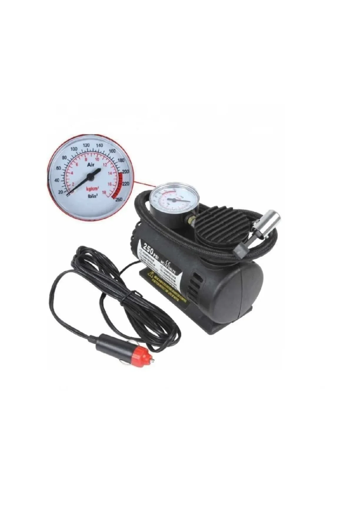 Oto Araç Mini Kompresör Hava Kompresörü 12 V 250 Psı Araba Hava Pompası Lastik Şişirici Taşınabilir - Just Cheap Store Görsel 2
