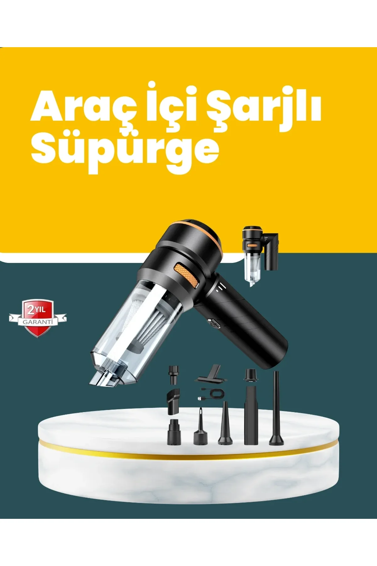 Araç İçi Derinlemesine Temizlik İçin Kompakt Ve Ergonomik El Süpürgesi - Just Cheap Store Görsel 2
