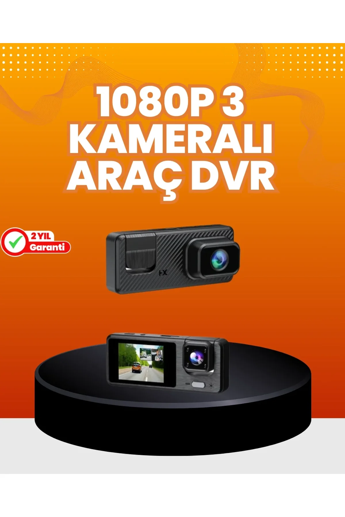 Araç İçi Güvenlik Kamerası | 3 Kanallı, 24 Saat Park Kaydı Destekli - Just Cheap Store Görsel 2