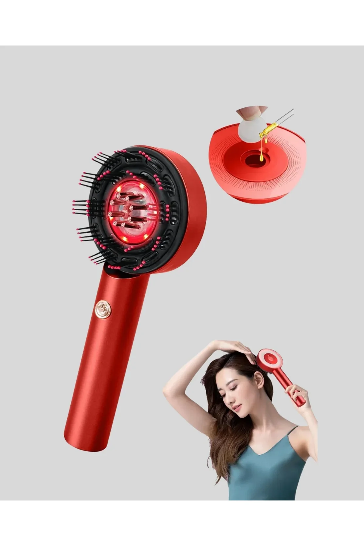 Kırmızı Led Işıklı Saç Derisi Masaj Aleti - Just Cheap Store Görsel 5