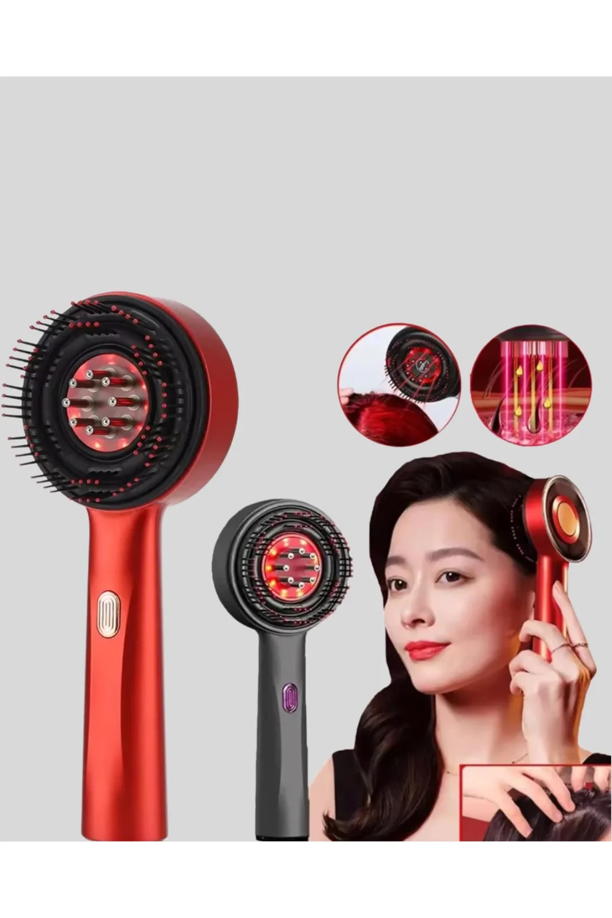 Kırmızı Led Işıklı Saç Derisi Masaj Aleti - Just Cheap Store Görsel 3