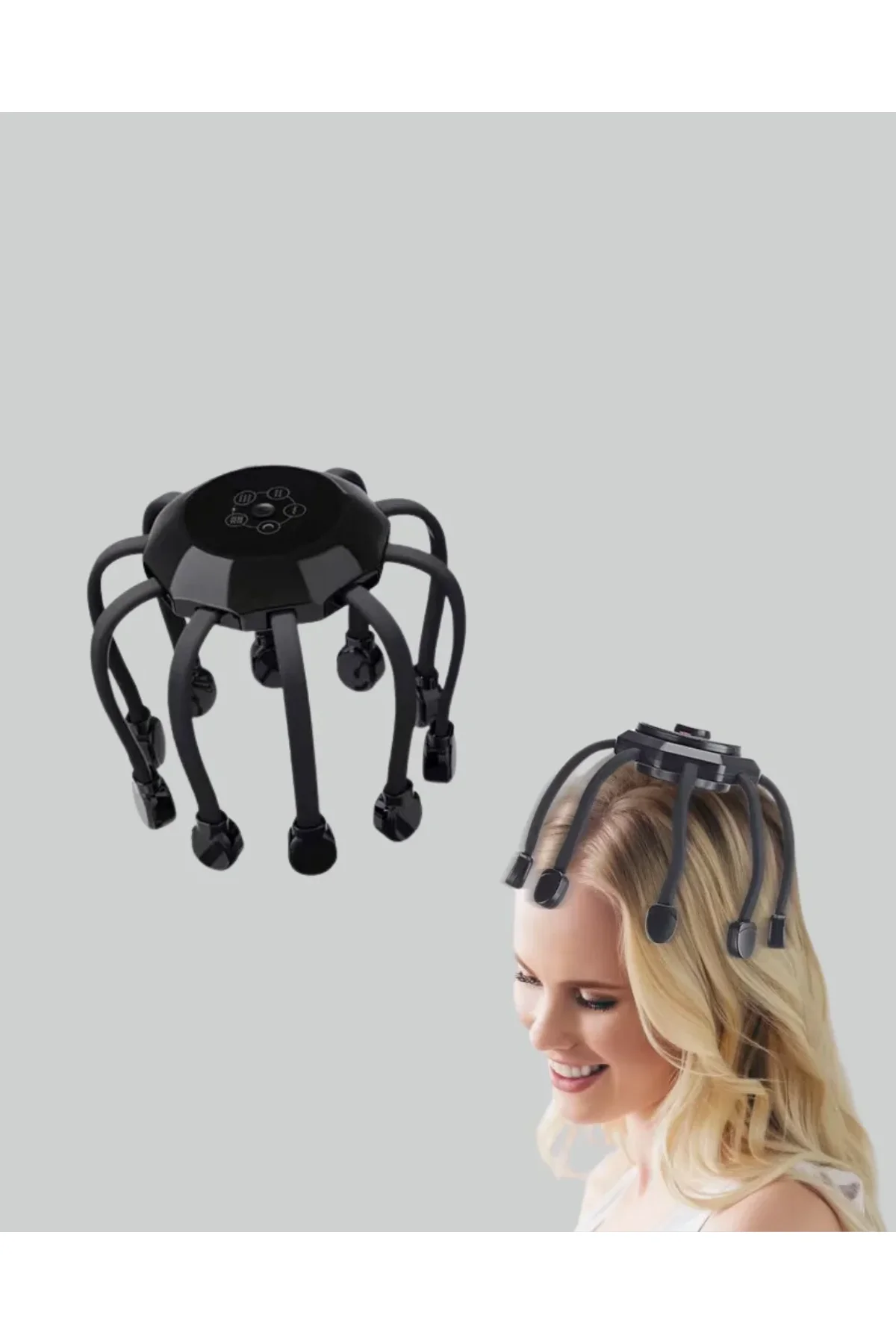 Usb Şarjlı Kafa Masaj Aleti 3 Modlu 8 Başlıklı Stres Giderici - Just Cheap Store Görsel 3