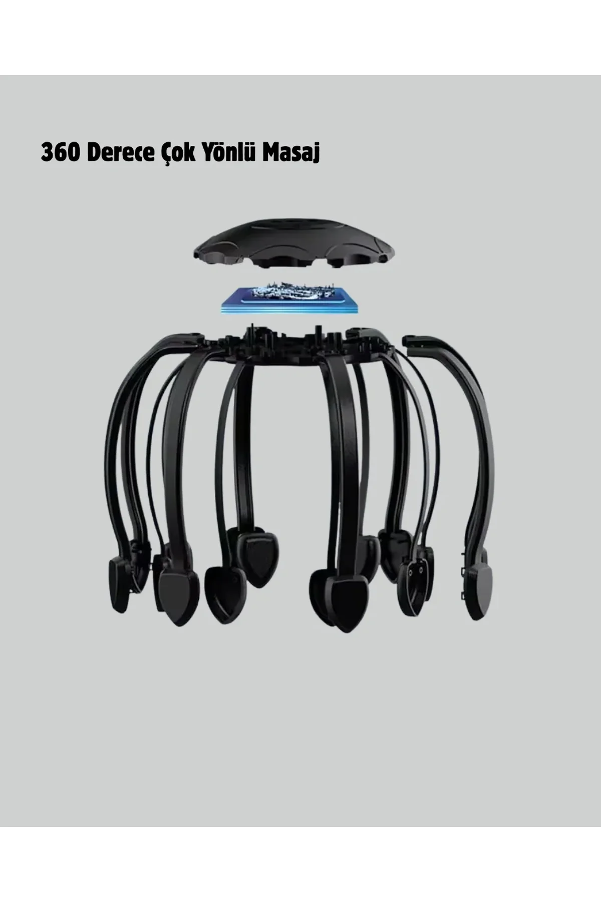 Usb Şarjlı Kafa Masaj Aleti 3 Modlu 8 Başlıklı Stres Giderici - Just Cheap Store Görsel 5
