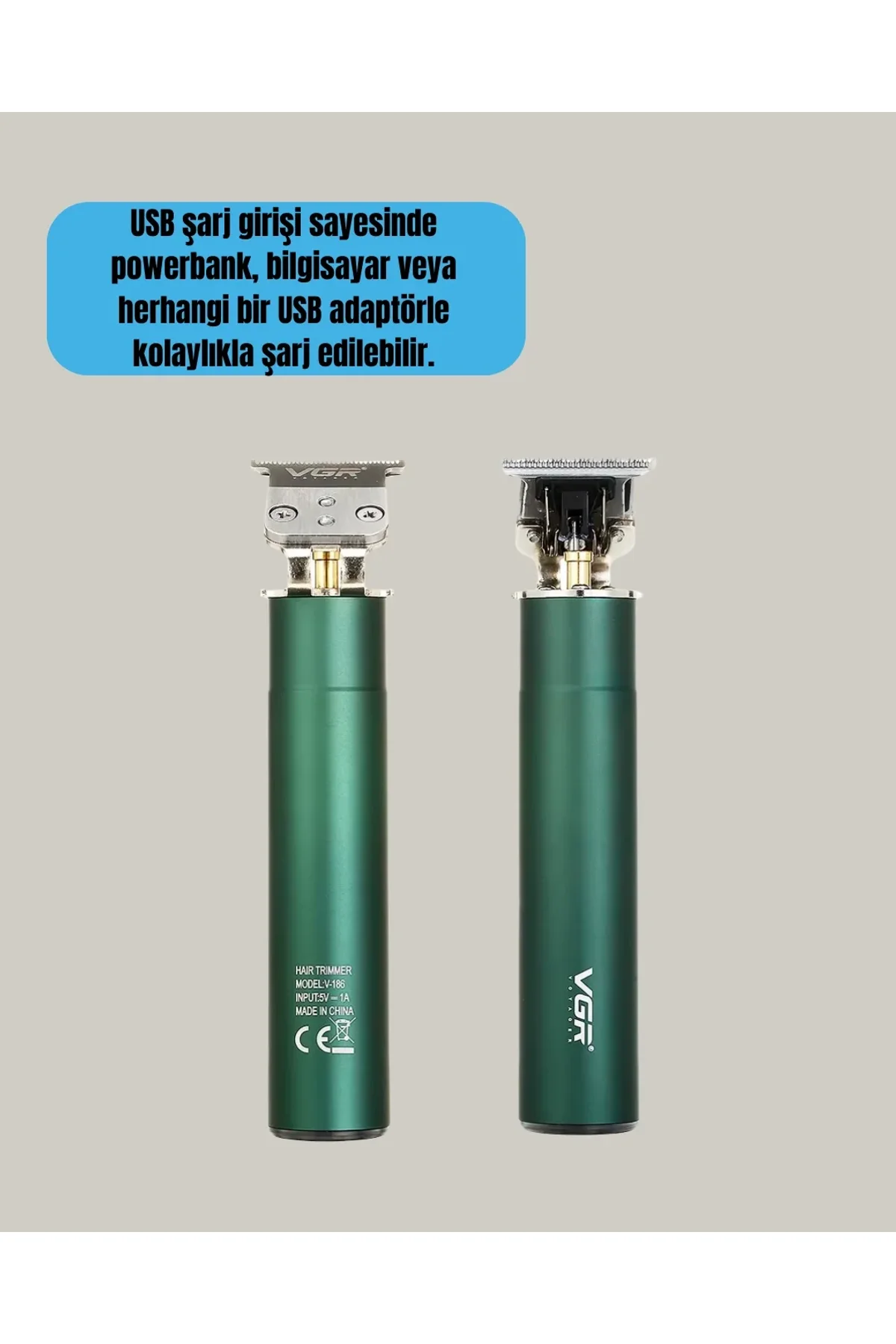Koyu Yeşil Profesyonel Metal Gövdeli Saç Kesme Makinesi - Just Cheap Store Görsel 5