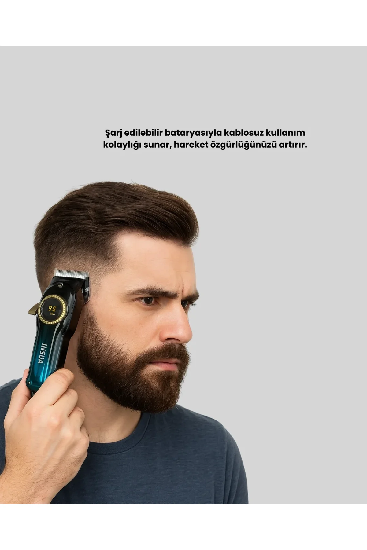 Profesyonel Saç Kesme Makinesi – 2000 Mah Şarjlı, Lcd Ekranlı - Just Cheap Store Görsel 3