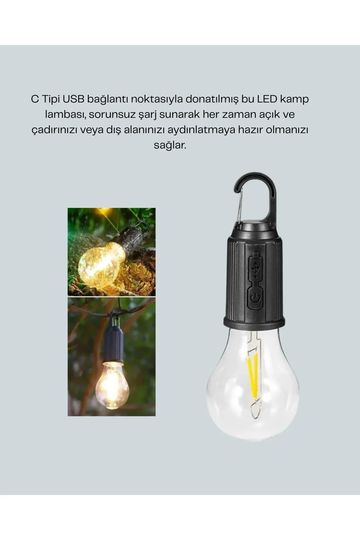 Akıllı Sensörlü Usb Şarjlı Kamp Lambası - Just Cheap Store Görsel 3