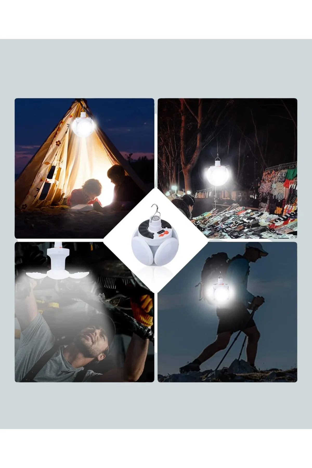 Ipx4 Suya Dayanıklı, Katlanabilir Led Kamp Lambası Ve Acil Durum Işığı - Just Cheap Store Görsel 5