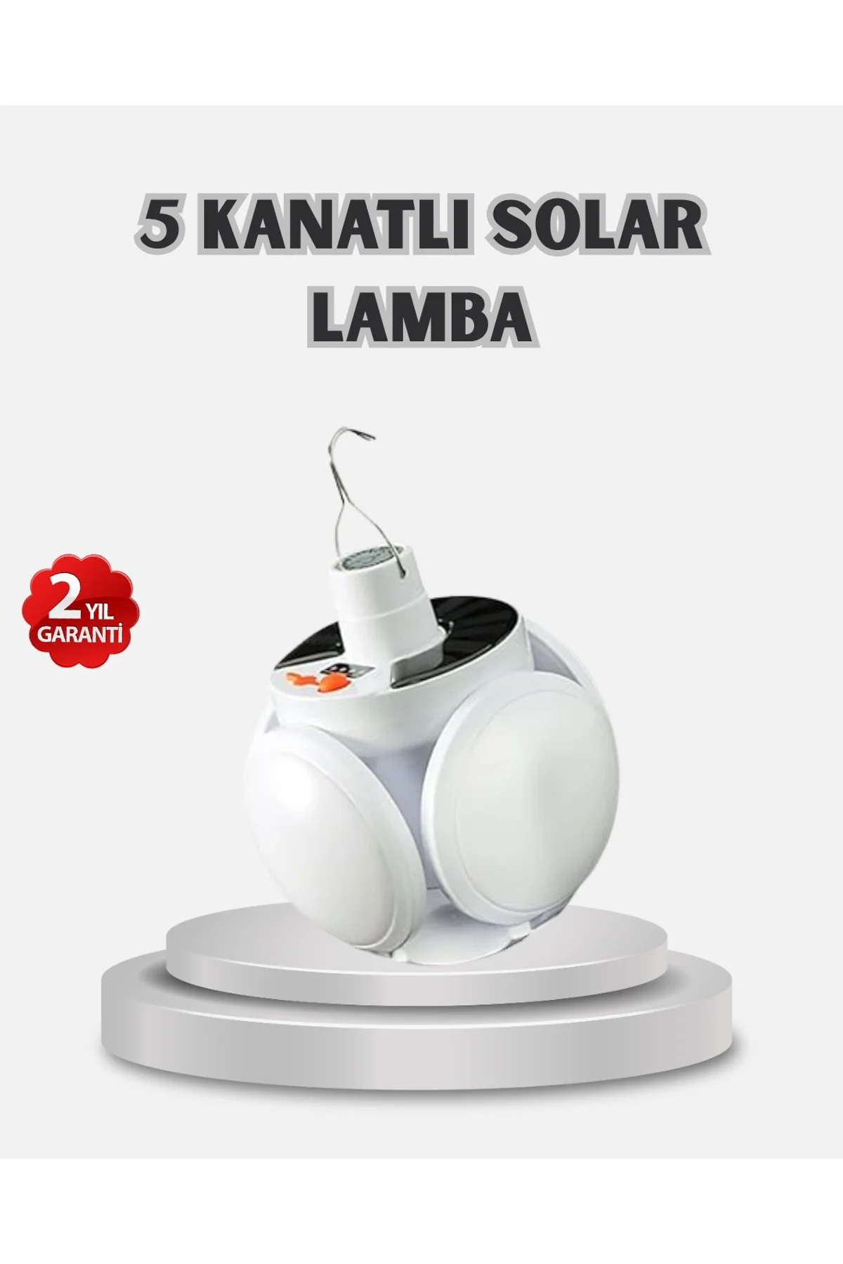 Güneş Enerjili Ve Usb Şarjlı Led Kamp Lambası – 5 Farklı Işık Modlu, Askılı Tasarım