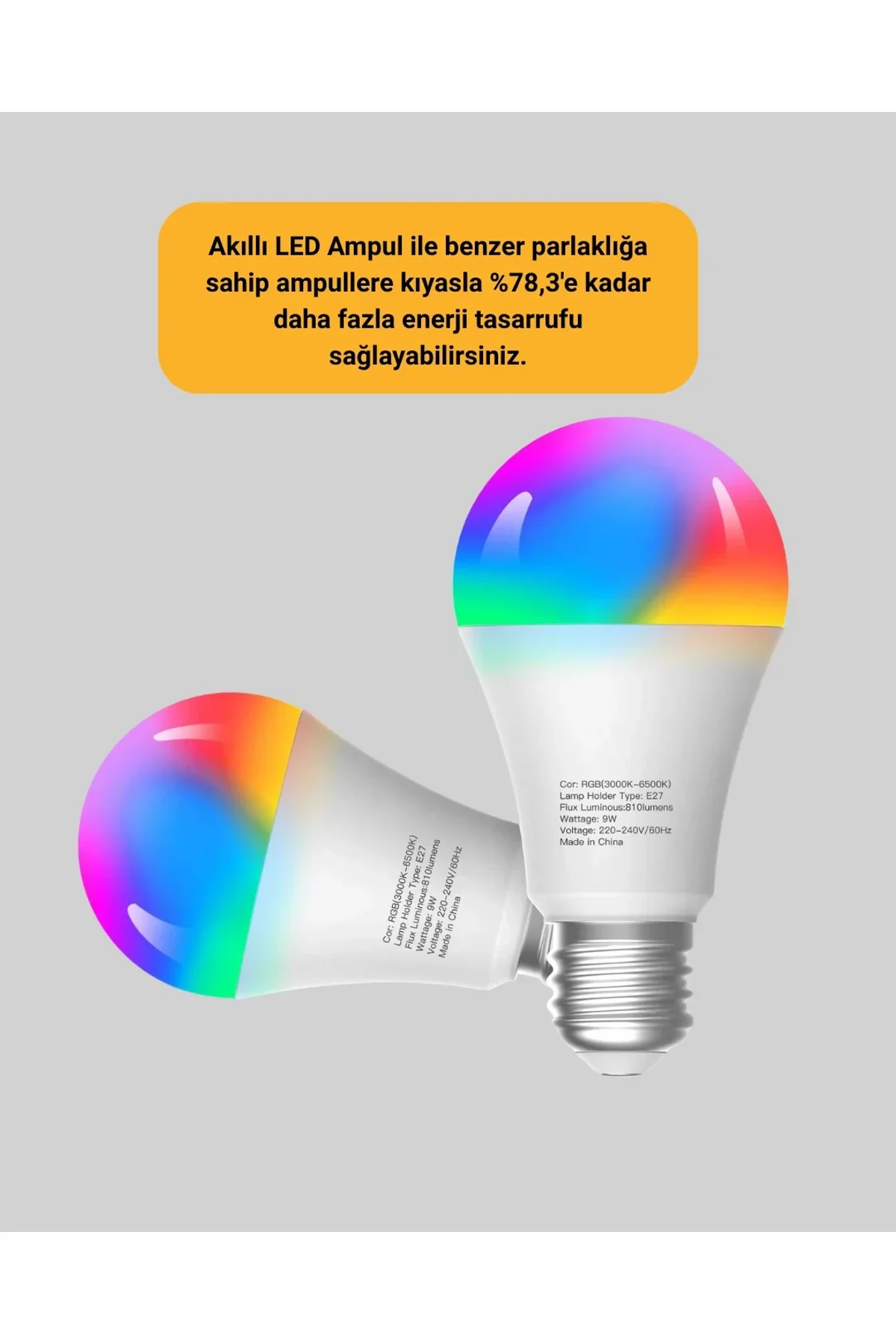Uzaktan Kumandalı Akıllı Led Ampul, Enerji Tasarruflu - Just Cheap Store Görsel 5