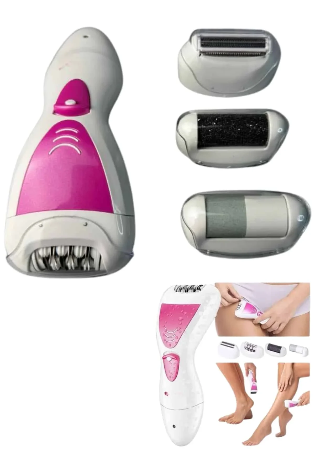Ayak Törpü Başlıklı Epilatör Aleti 4 Başlıklı Taşınabilir Şarjlı Epilasyon Cihazı - Just Cheap Store Görsel 4