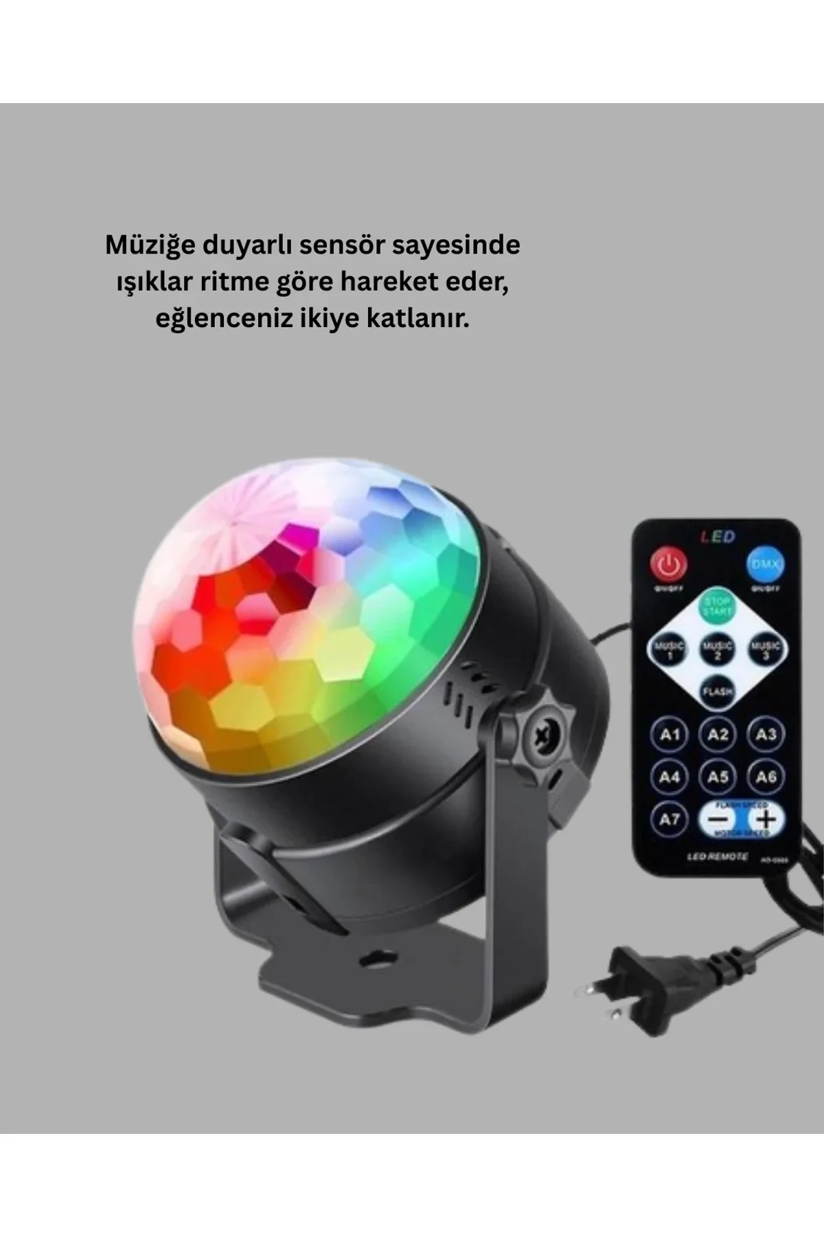Rgb Led Disko Küresi 7 Modlu Uzaktan Kumandalı - Just Cheap Store Görsel 5
