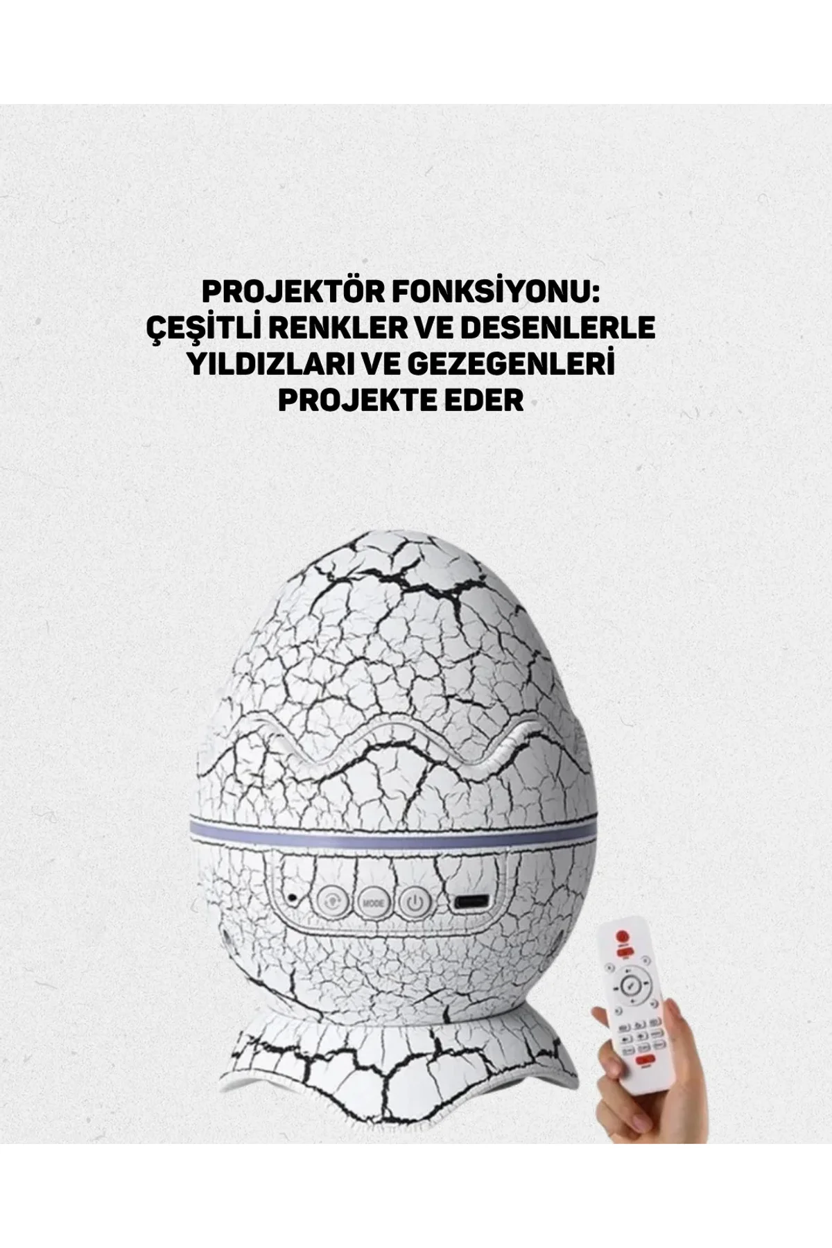 Dinozor Yumurtası Tasarımlı Gece Lambası – Müzik Ve Işık Senkronizasyonlu - Just Cheap Store Görsel 3