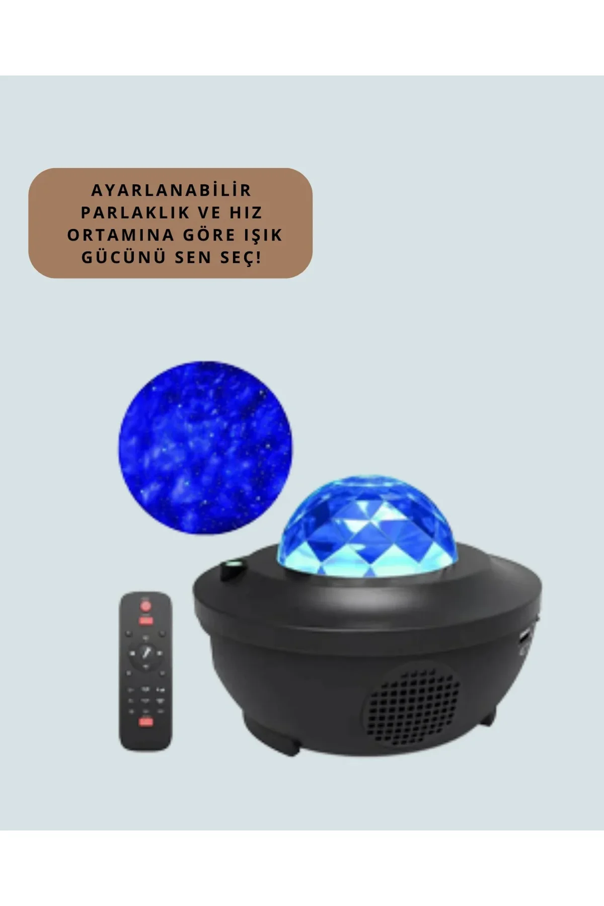 Sesle Etkileşimli Yıldız Projektörlü Gece Lambası – Bluetooth Hoparlörlü, Usb Girişli, Dönen Okyanus - Just Cheap Store Görsel 3