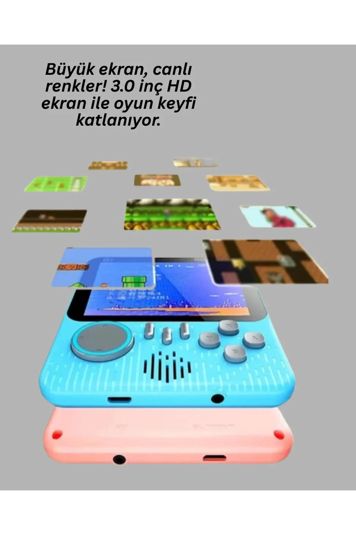 3.5 İnç Lcd Ekranlı 666 Oyunlu Taşınabilir Retro Oyun Konsolu - Just Cheap Store Görsel 4