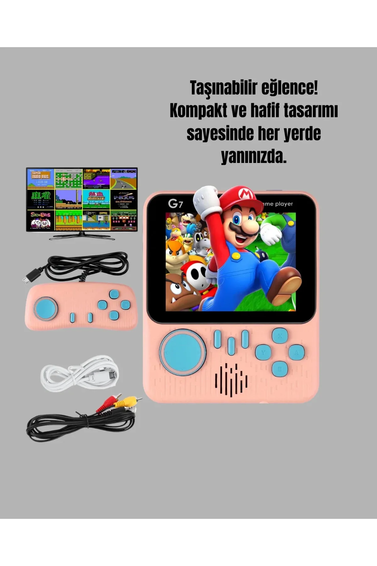 İki Kişilik Oyun Deneyimi Sunan Taşınabilir Retro Konsol - Just Cheap Store Görsel 3