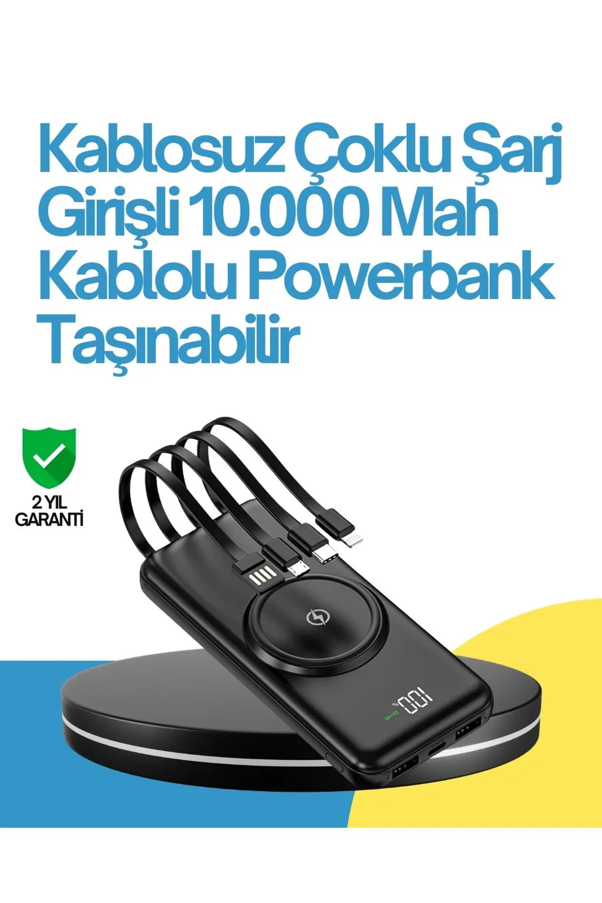 10000mah Kablosuz Ve Hızlı Şarj Destekli Powerbank – Taşınabilir Şarj Gücü - Just Cheap Store Görsel 2