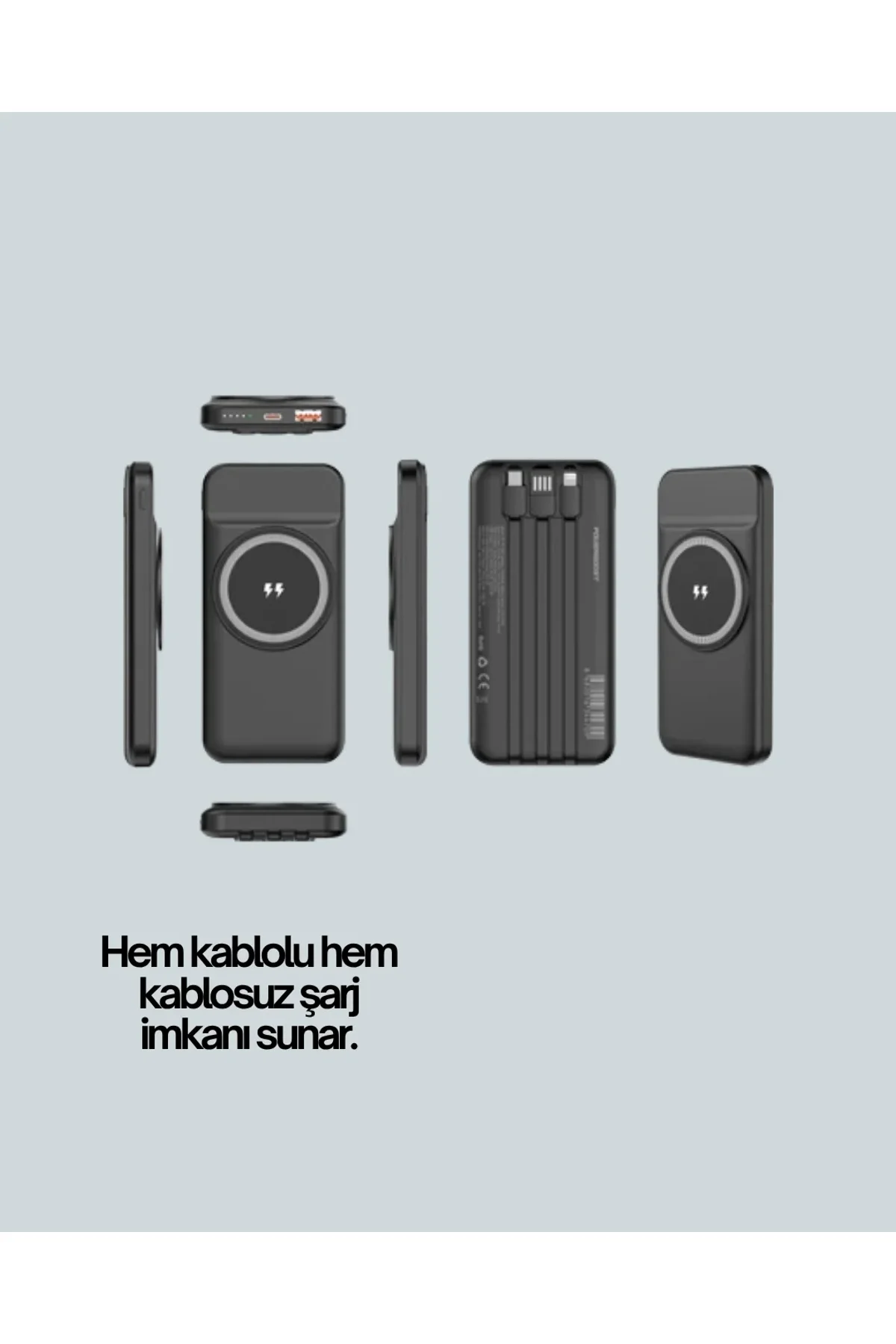 10000mah Kablosuz Ve Hızlı Şarj Destekli Powerbank – Taşınabilir Şarj Gücü - Just Cheap Store Görsel 3