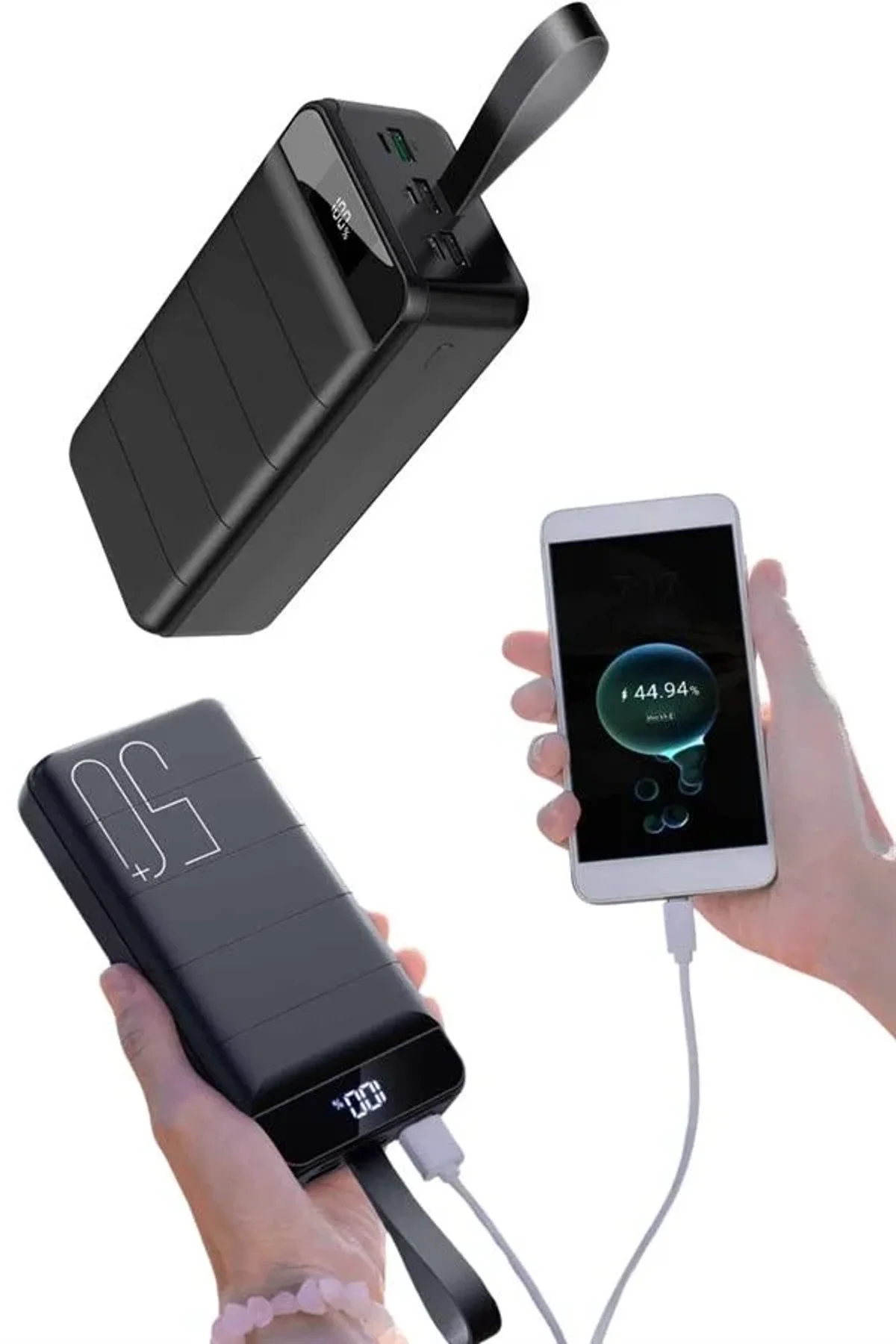Taşınabilir Powerbank 50.000 Mah 4 Girişli Hızlı Şarj Led Göstergeli Fenerli Şarj - Just Cheap Store Görsel 2