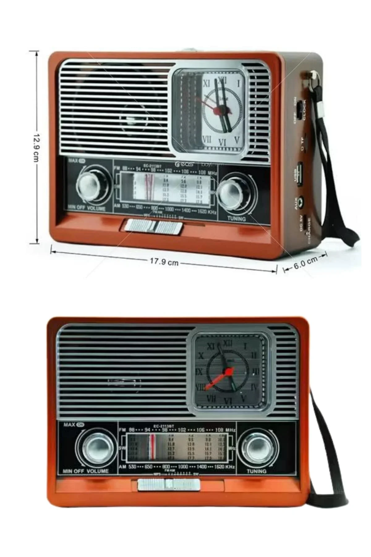 Nostaljik Vintage Radyo Taşınabilir Bluetooth Bağlantılı Hoparlör Radyo - Just Cheap Store Görsel 4