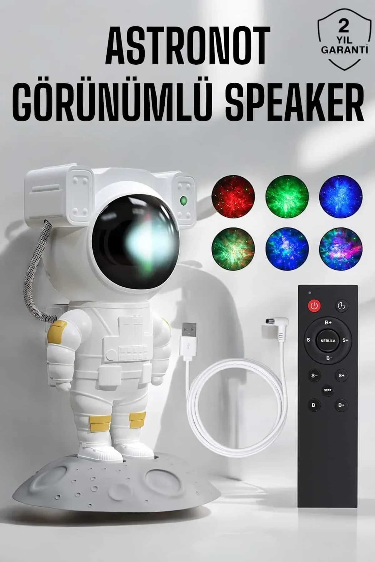 Astronot Görünümlü Projeksiyon Speaker Taşınabilir - Just Cheap Store Görsel 2