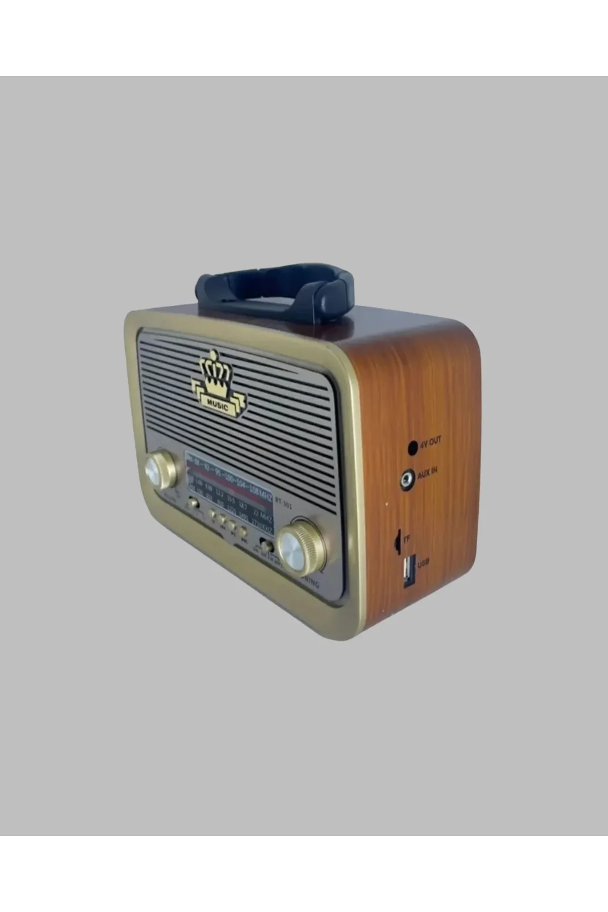 Taşınabilir Nostalji Radyo Bluetooth Usb Aux Girişli - Just Cheap Store Görsel 4