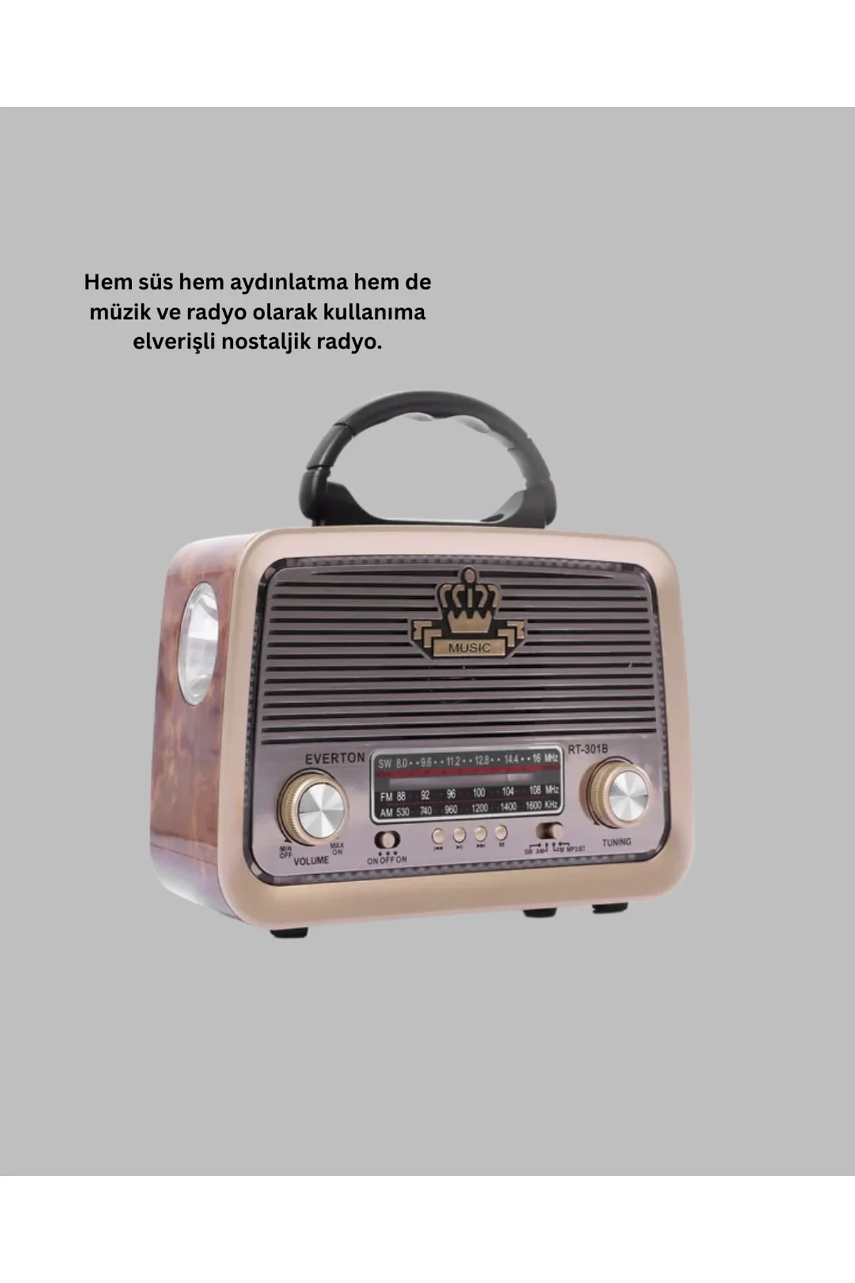 Taşınabilir Nostalji Radyo Bluetooth Usb Aux Girişli - Just Cheap Store Görsel 5