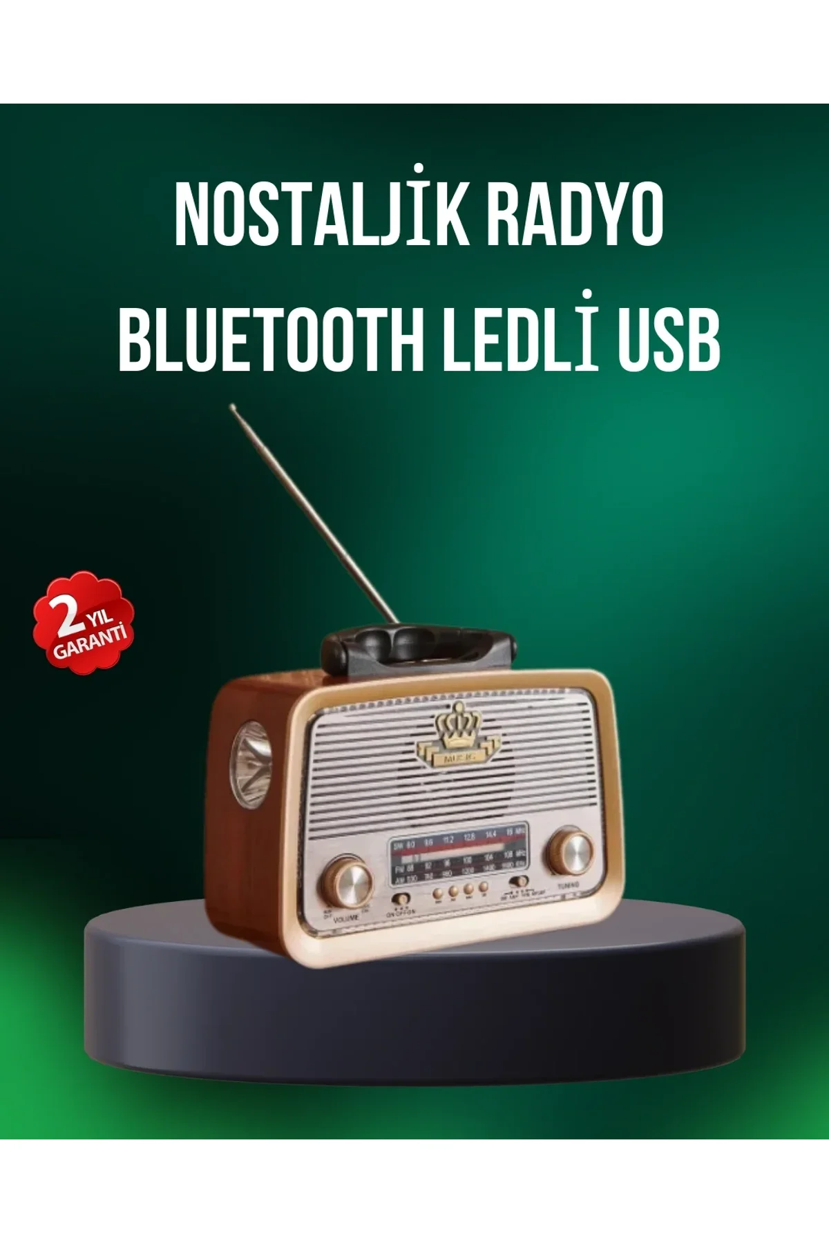 Taşınabilir Nostalji Radyo Bluetooth Usb Aux Girişli - Just Cheap Store Görsel 2