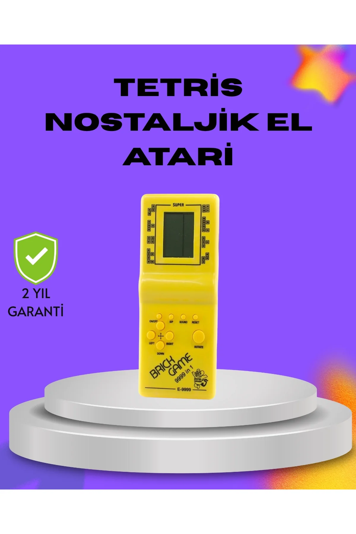 Klasik Tetris Oyunu El Konsolu – Taşınabilir Pil İle Çalışan Retro El Aterisi