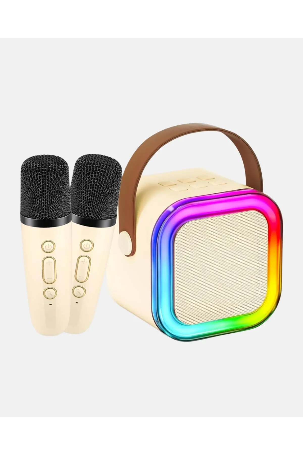 Karaoke Hoparlör Taşınabilir Çift Mikrofonlu Ve Led Işıklı Bluetooth 5.0 - Just Cheap Store Görsel 5