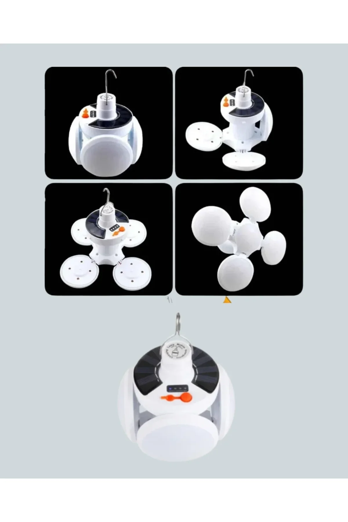 Güneş Enerjili Usb Şarj Edilebilir 5 Modlu Katlanabilir Led Kamp Işığı - Just Cheap Store Görsel 3